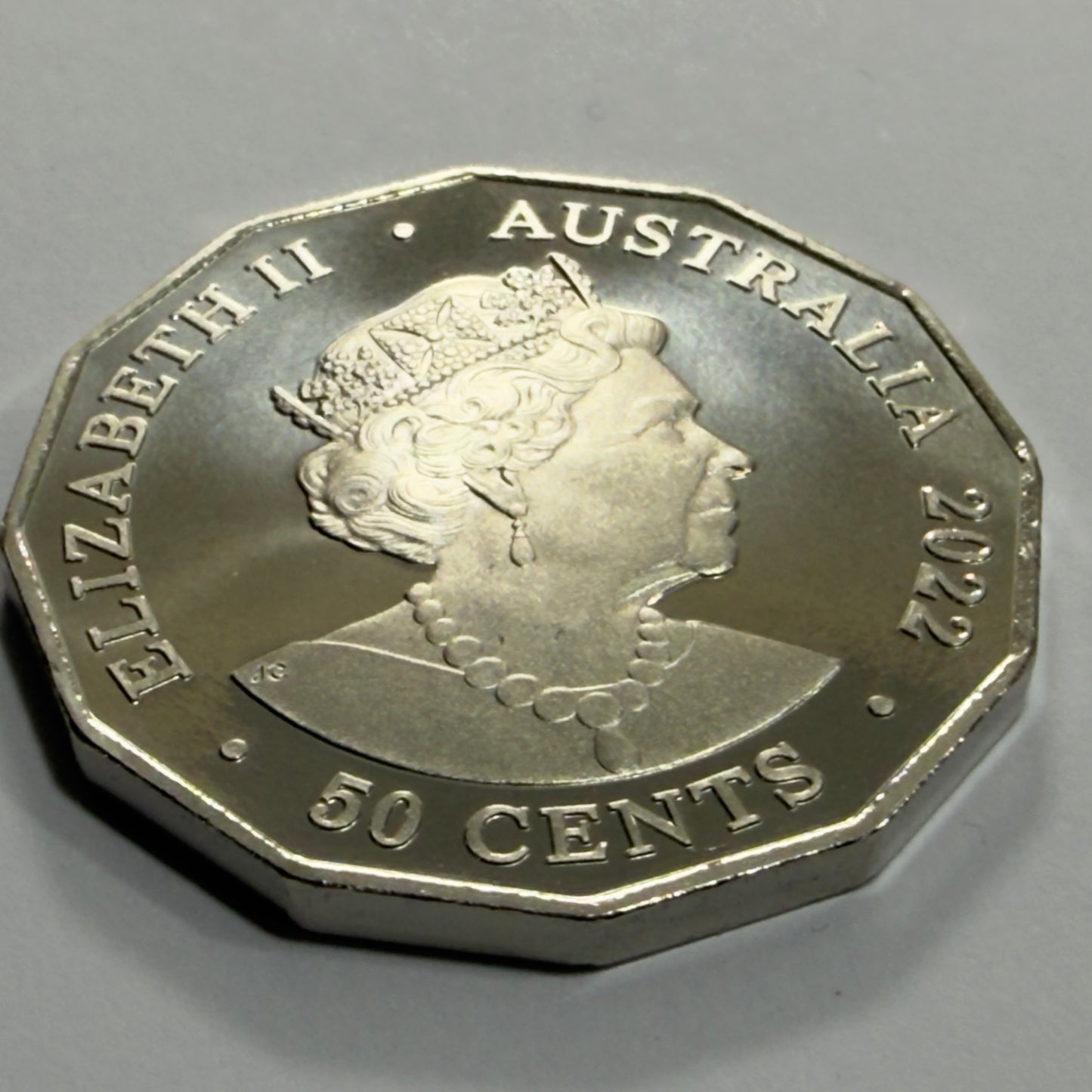2022 50 Cent Platinum Jubilee Coin - Frosted Uncirculated - comes in 2x2