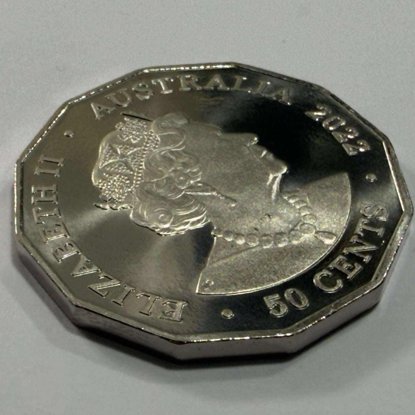 2022 50 Cent Platinum Jubilee Coin - Frosted Uncirculated - comes in 2x2