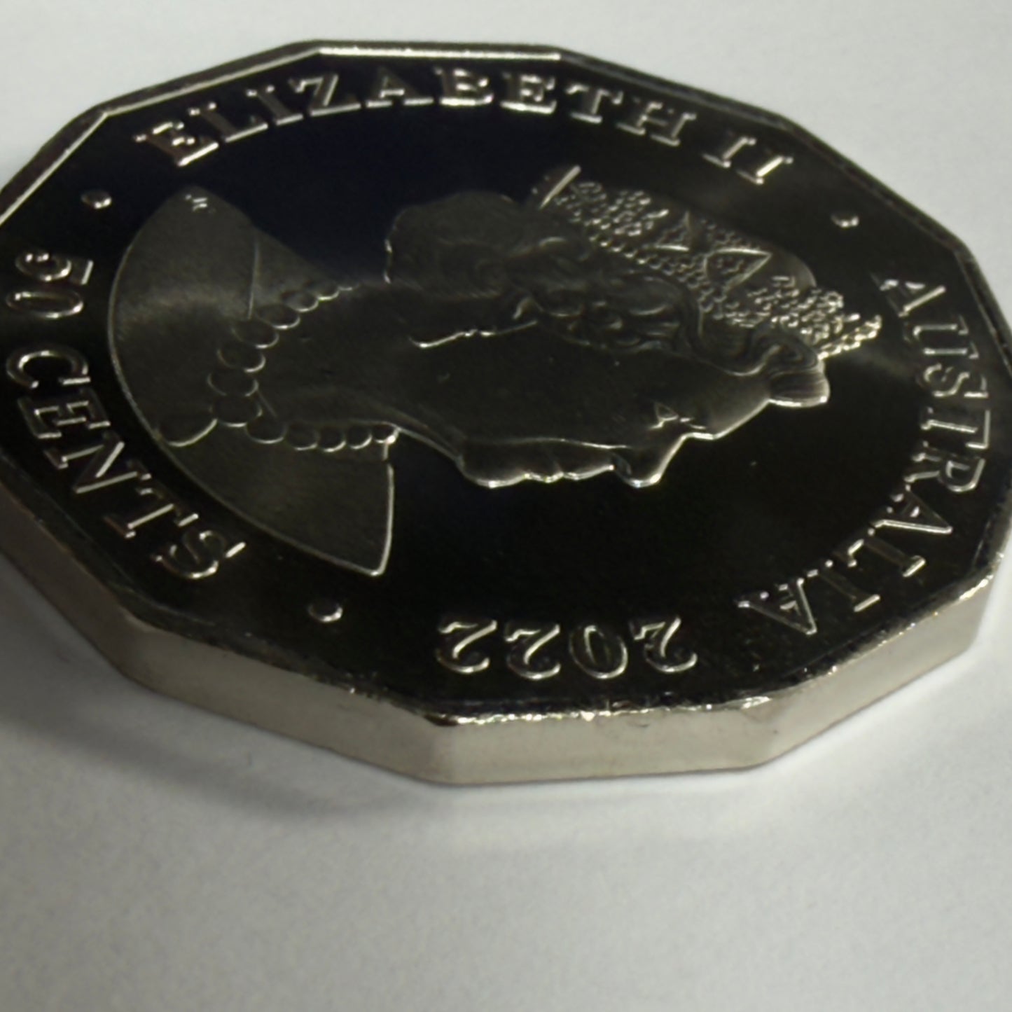 2022 50 Cent Platinum Jubilee Coin - Frosted Uncirculated - comes in 2x2