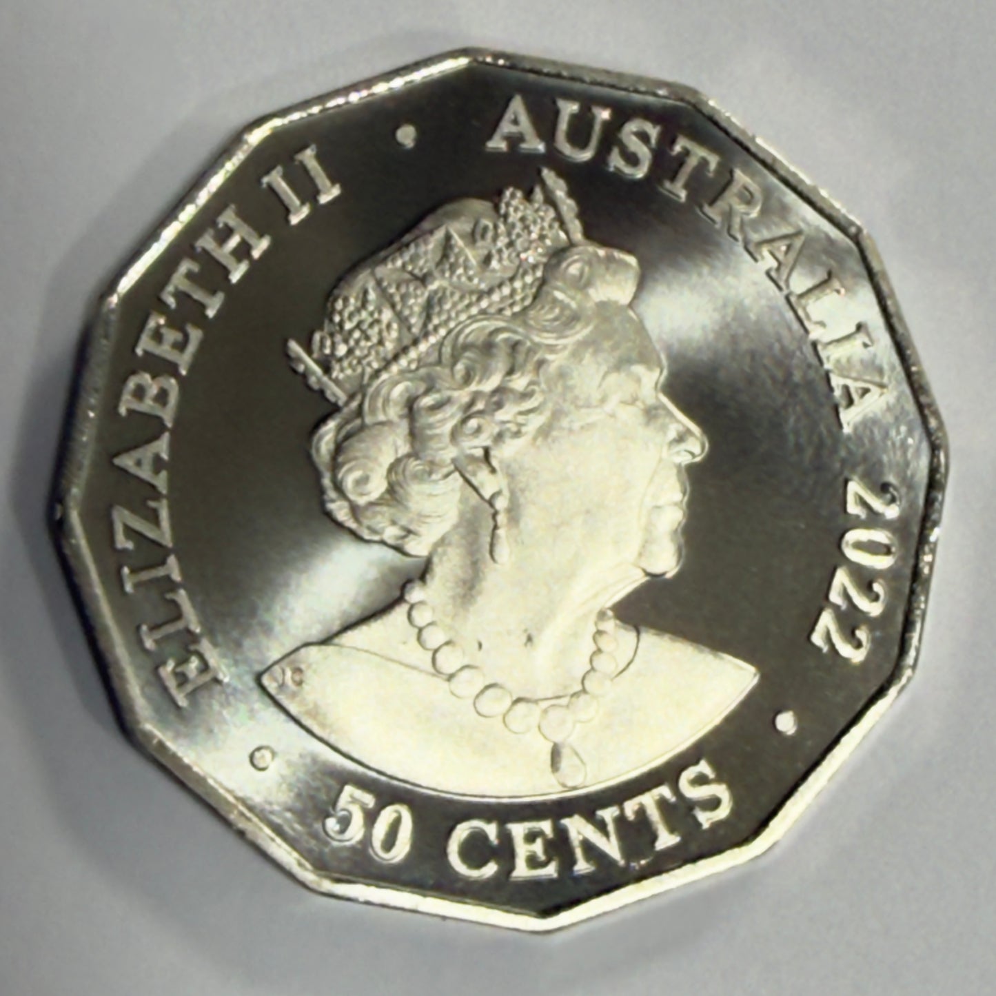 2022 50 Cent Platinum Jubilee Coin - Frosted Uncirculated - comes in 2x2