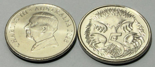 2025 5 Cent Coin - Uncirculated - ex Premium roll - comes in 2x2