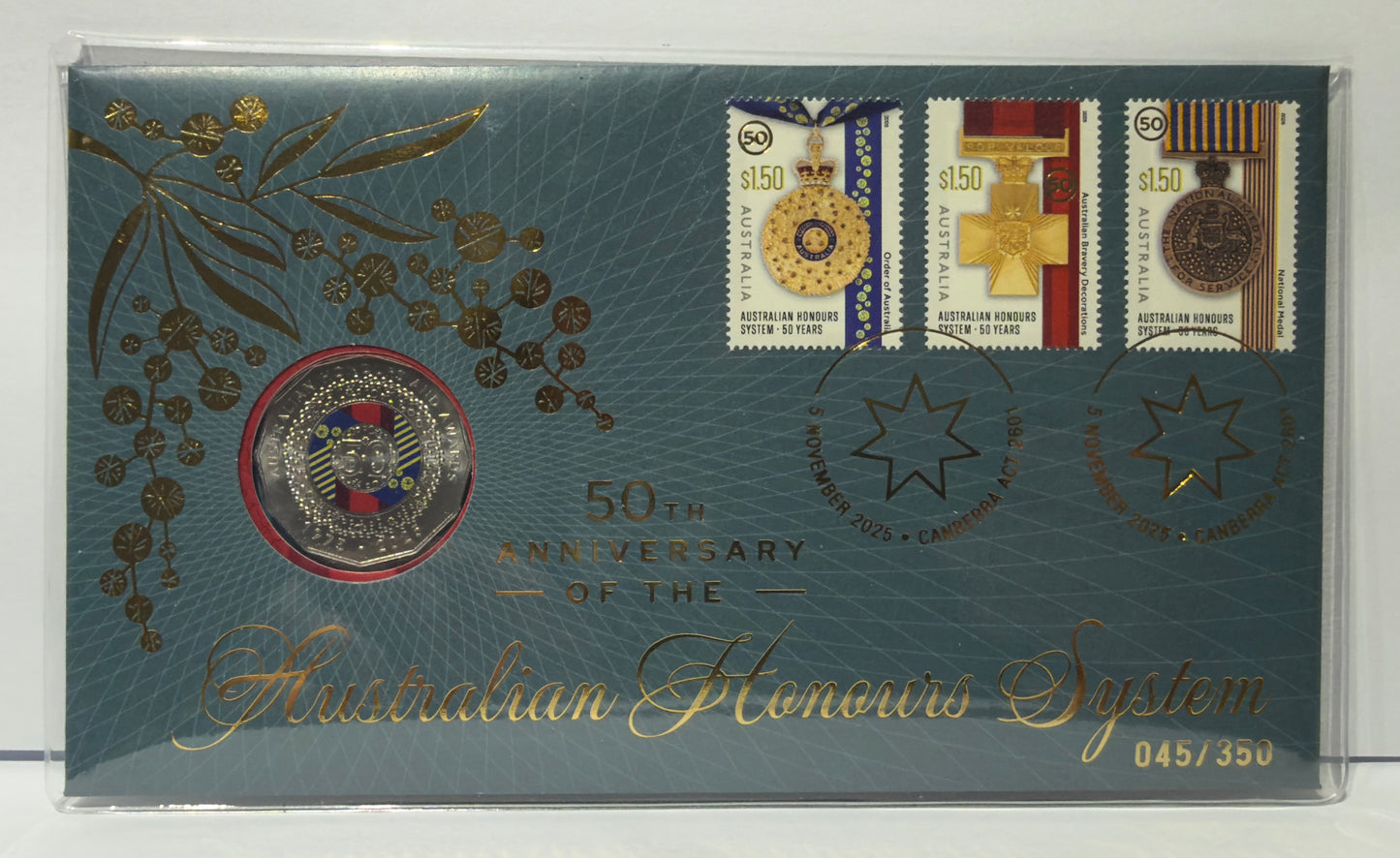 2025 50 Cent Impressions PNC 50th Anniversary of the Australian Honours System 045/350