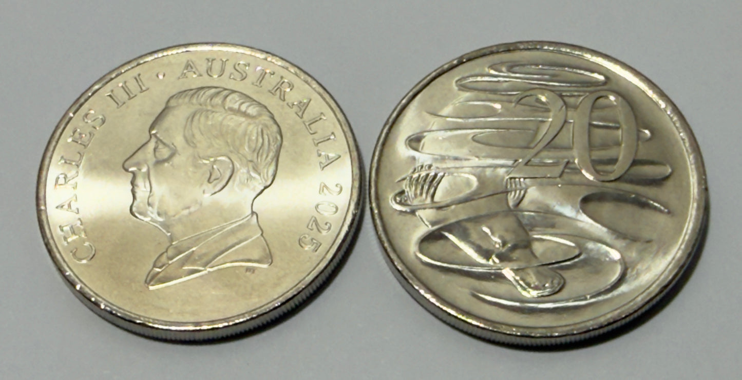 2025 20 Cent Coin - Platypus - Uncirculated - ex RAM Premium roll - comes in 2x2
