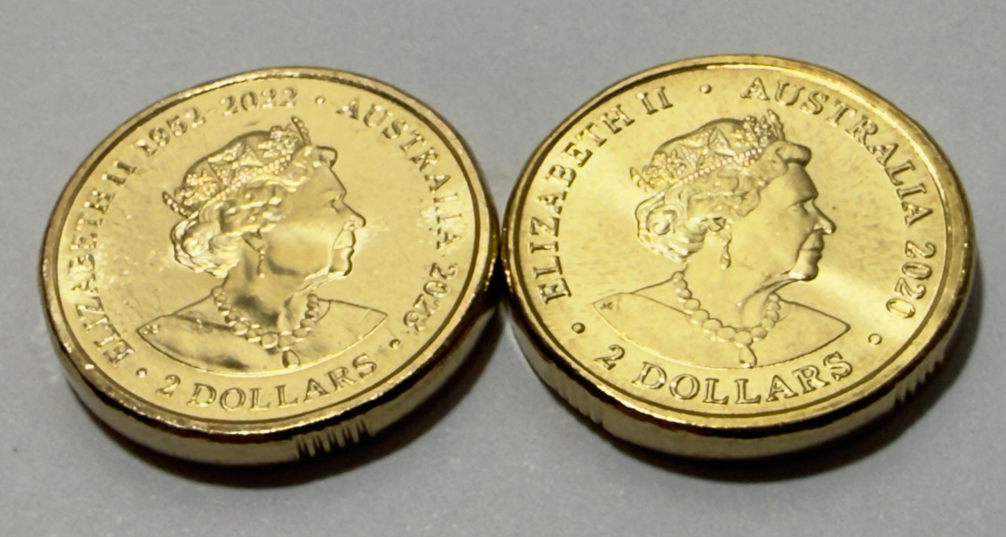 2023 & 2020 $2 Firefighters Coins Pair - Uncirculated - comes in 2x2s