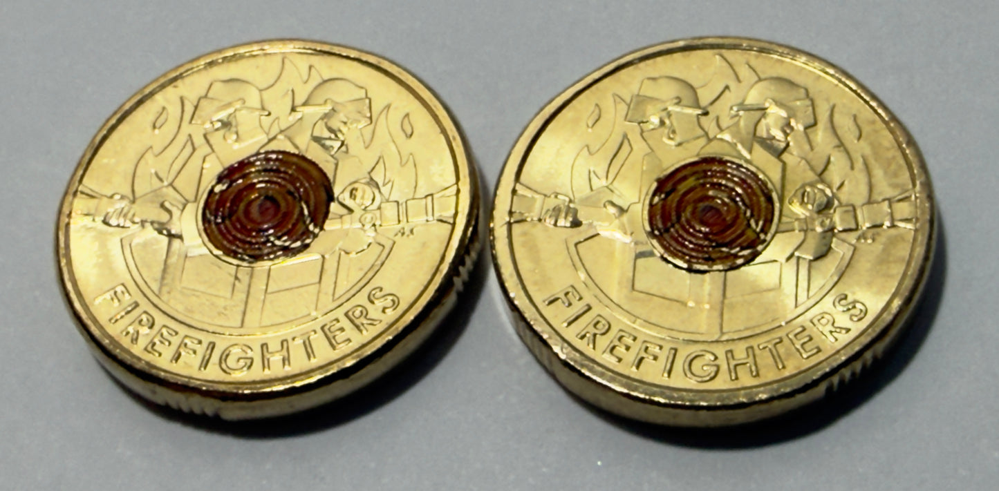 2023 & 2020 $2 Firefighters Coins Pair - Uncirculated - comes in 2x2s