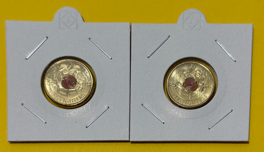 2023 & 2020 $2 Firefighters Coins Pair - Uncirculated - comes in 2x2s