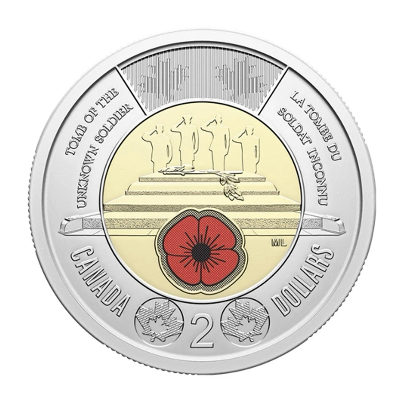 🌺 Canada 2025 $2 Coin - Honouring Canada's Unknown Soldier - Red Poppy🌺