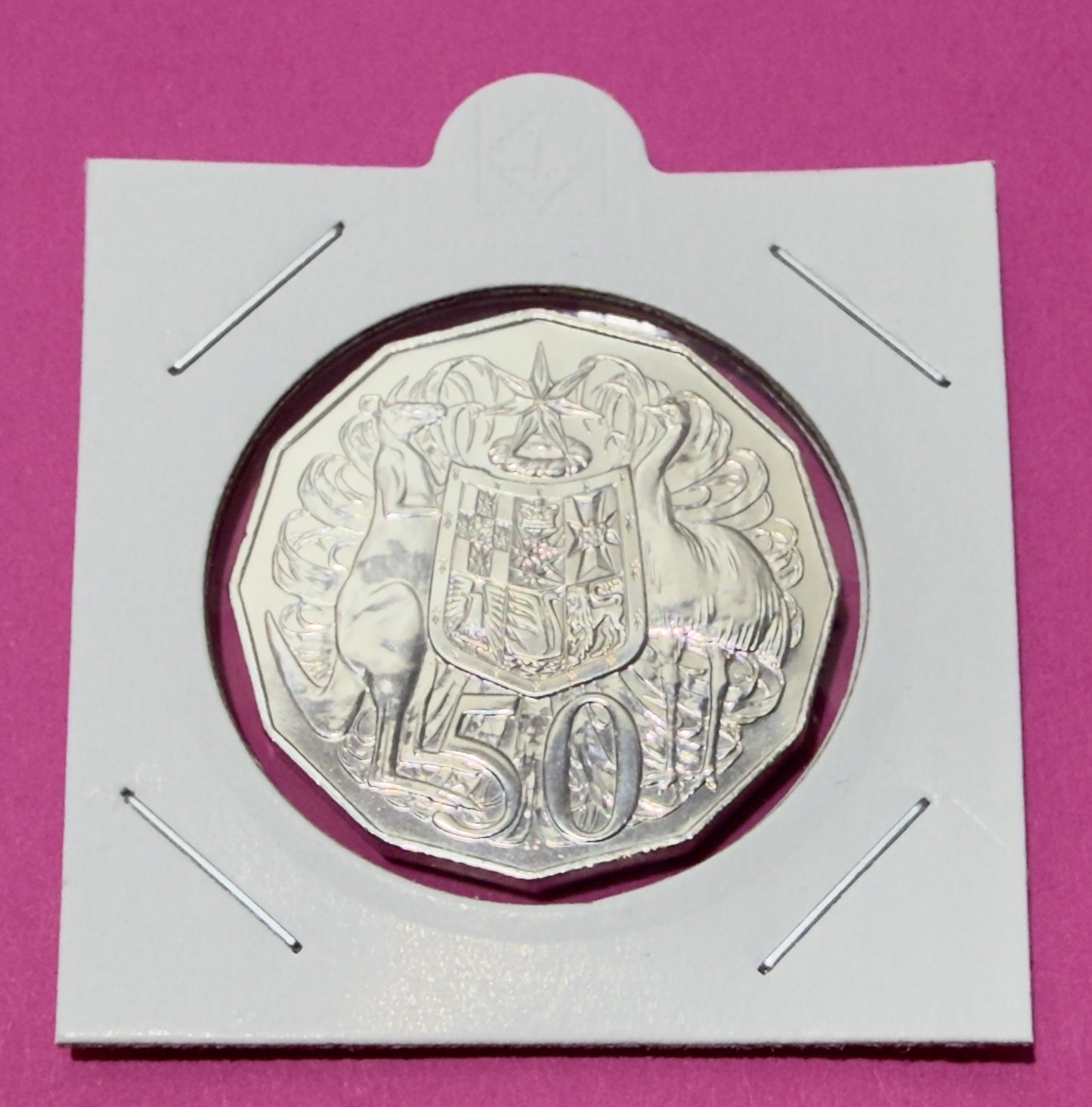 2019 50 Cent Coin Coat Of Arms Raphael Maklouf 3rd Effigy only 12,970 minted UNC