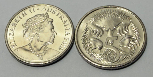 2019 5 Cent Coin - JC Effigy - Uncirculated - comes in 2x2