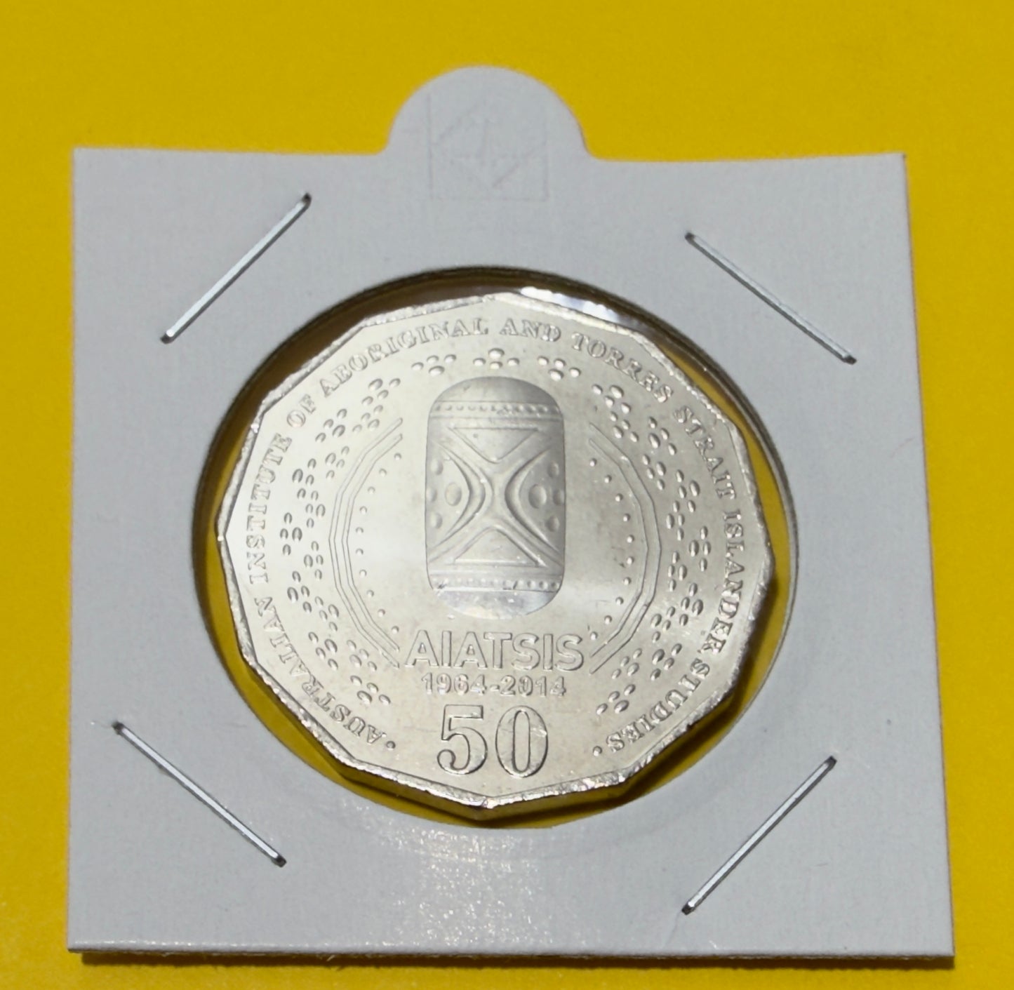 2014 AIATSIS 50 Cent Coin - Uncirculated - Fifty Cent Coin - comes in 2x2