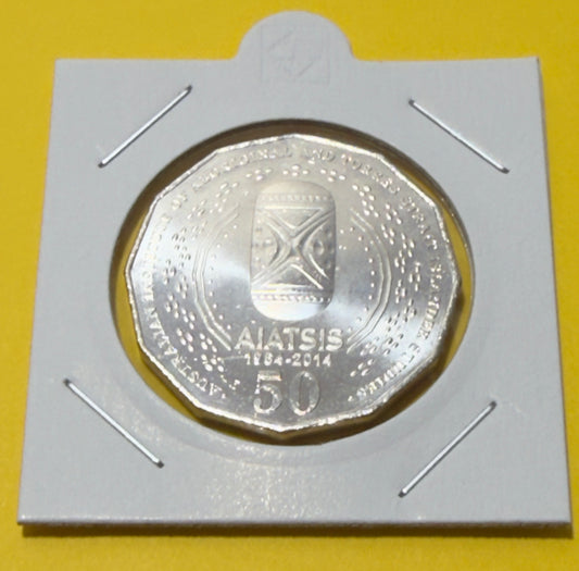 2014 AIATSIS 50 Cent Coin - Uncirculated - Fifty Cent Coin - comes in 2x2