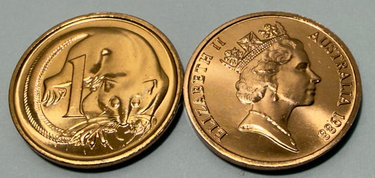 1988 1 Cent Coin - Choice Uncirculated - One Cent - ex mint set coin -in 2x2