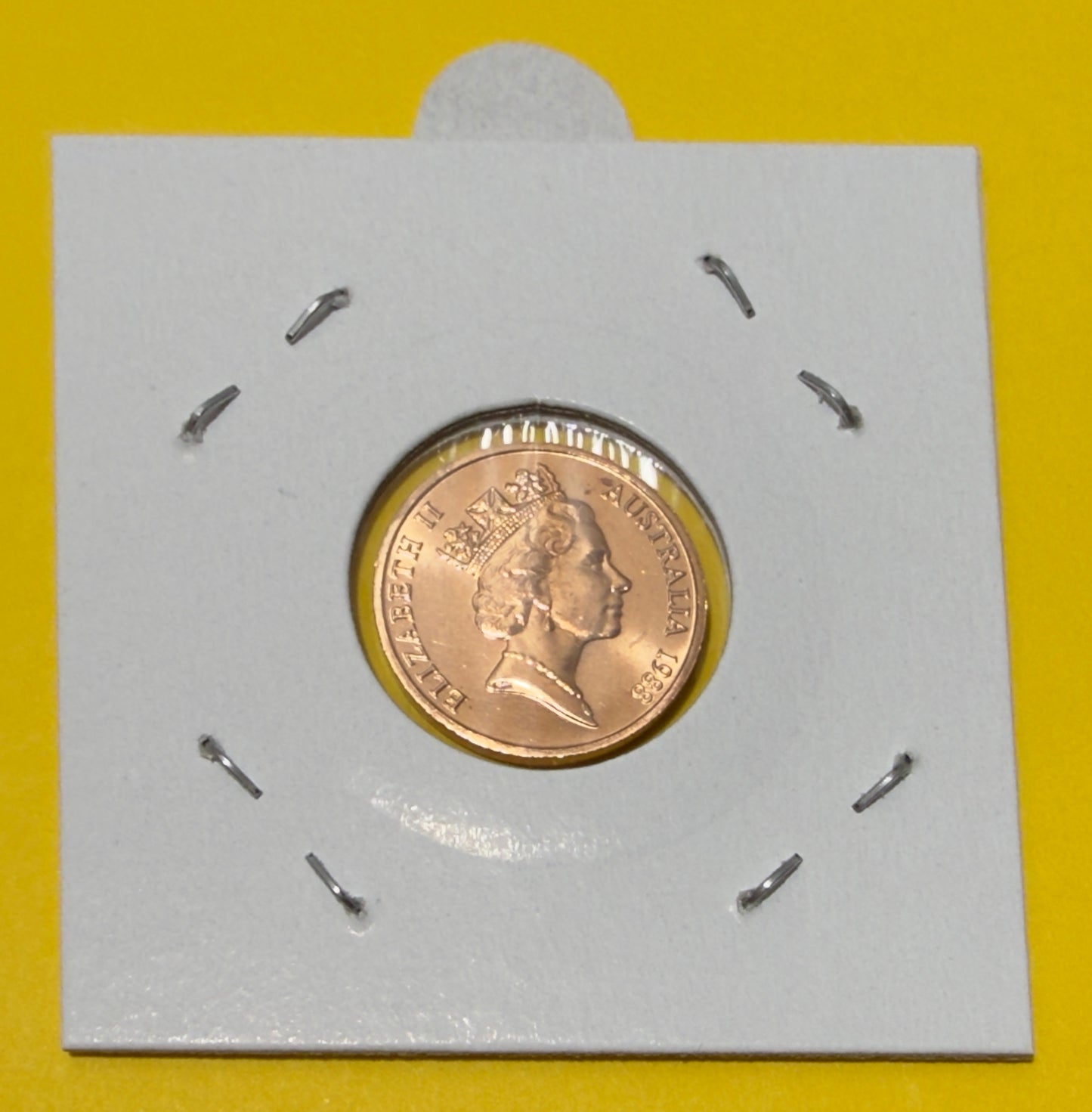 1988 1 Cent Coin - Choice Uncirculated - One Cent - ex mint set coin -in 2x2