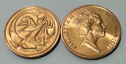 1988 2 Cent Coin - Choice Uncirculated - Two Cent - ex mint set coin - in 2x2