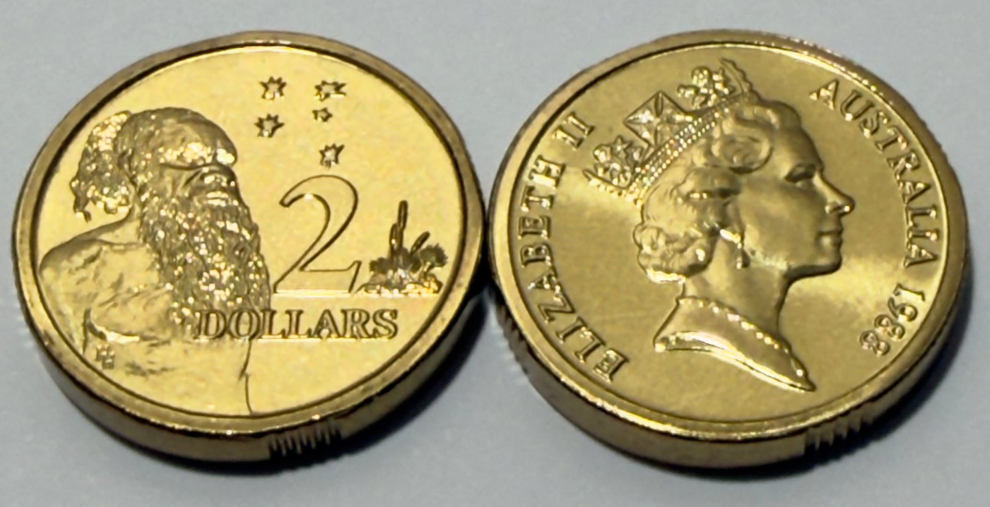 1988 $2 Coin - Choice Uncirculated - HH Horst Hahne - ex mint set - in 2x2