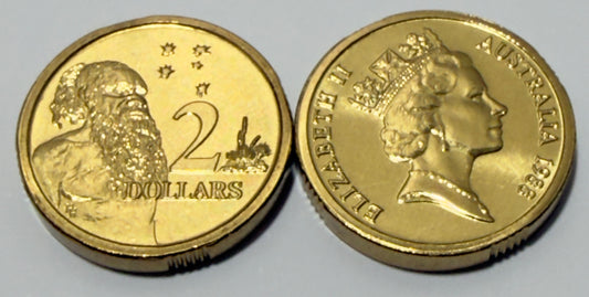 1988 $2 Coin - Choice Uncirculated - HH Horst Hahne - ex mint set - in 2x2