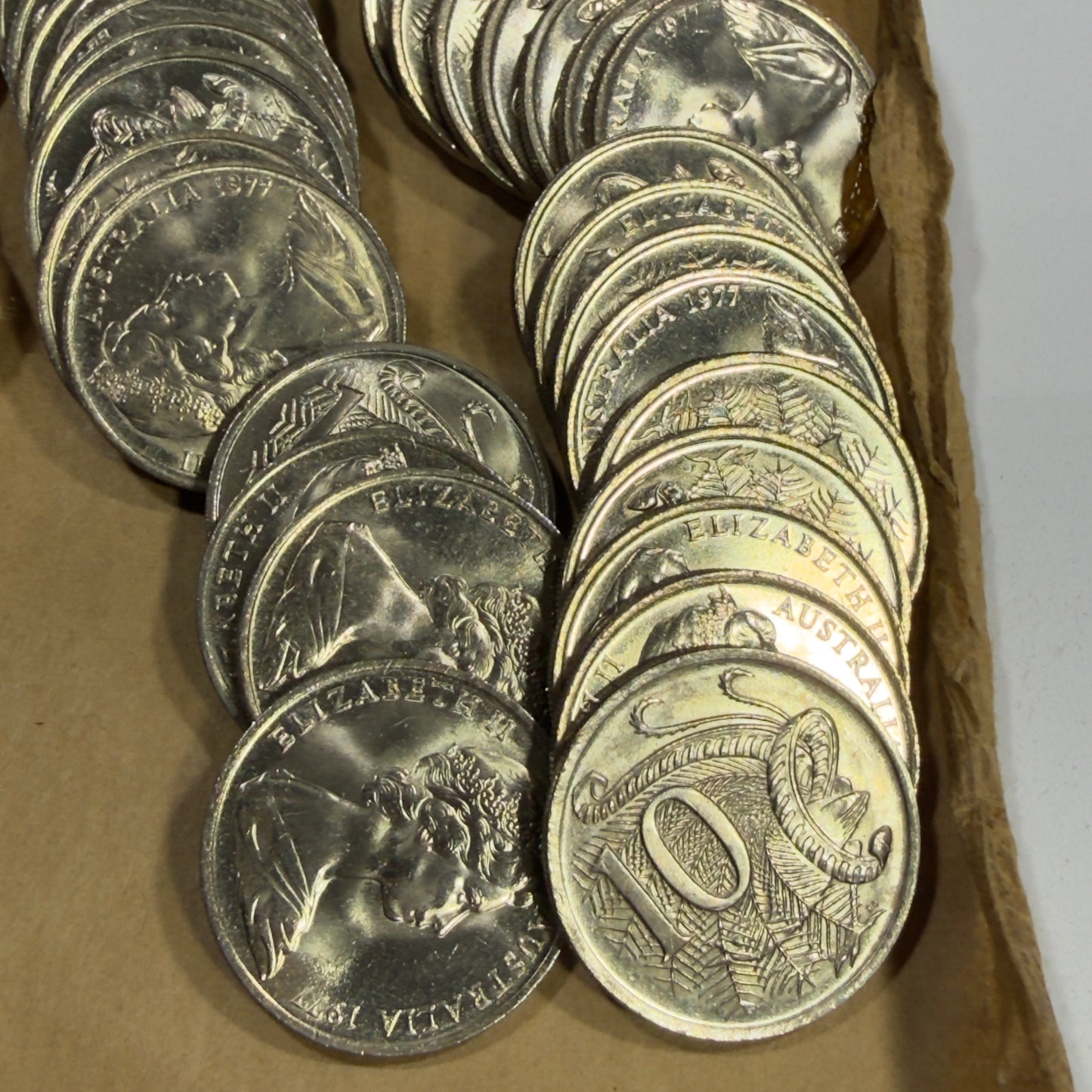 1977 10 Cent Coin - Uncirculated - Ten Cent 10c - ex RAM Roll - comes in 2x2