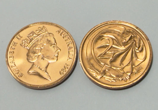 1989 2 Cent Coin - Choice Uncirculated - ex mint set - comes in 2x2