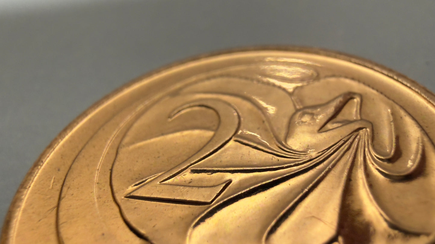 1989 2 Cent Coin - Choice Uncirculated - ex mint set - comes in 2x2