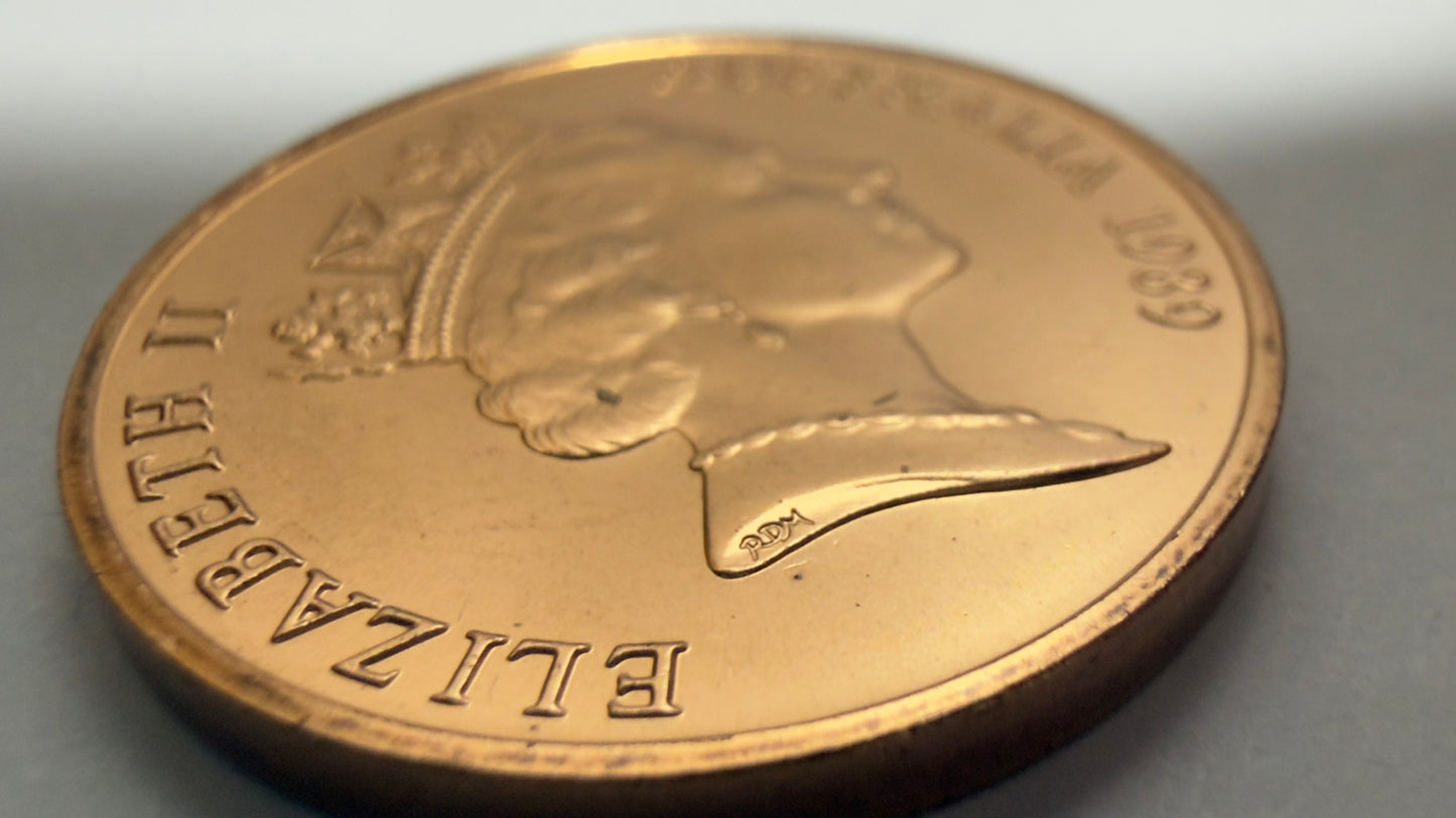 1989 2 Cent Coin - Choice Uncirculated - ex mint set - comes in 2x2