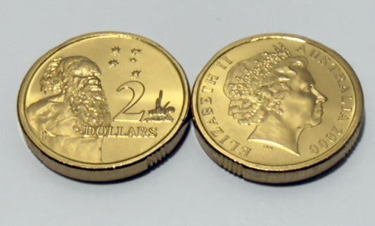 2000 Two Dollar Coin - Elder $2 - Choice Uncirculated - ex mint set - in 2x2