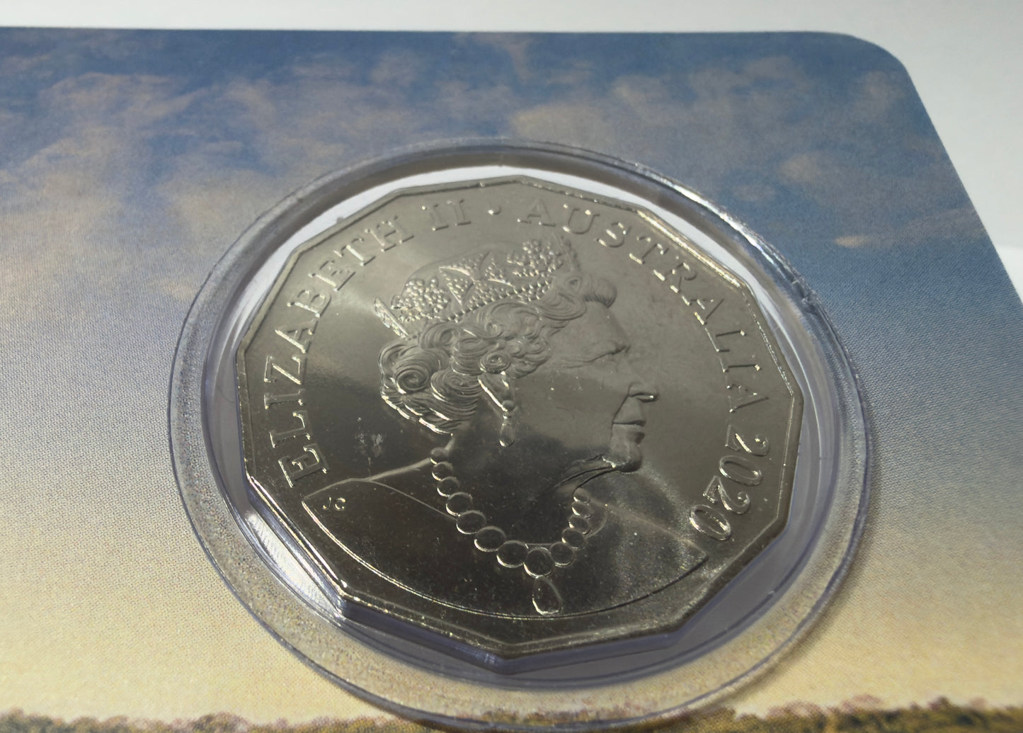 2020 50 Cent - Indian Pacific 50th Anniversary Coloured Carded Uncirculated Coin