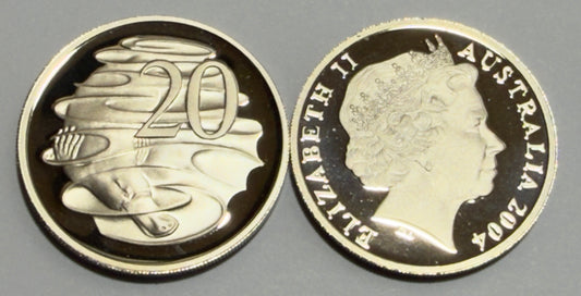 2004 20 Cent Proof Coin - comes in 2x2