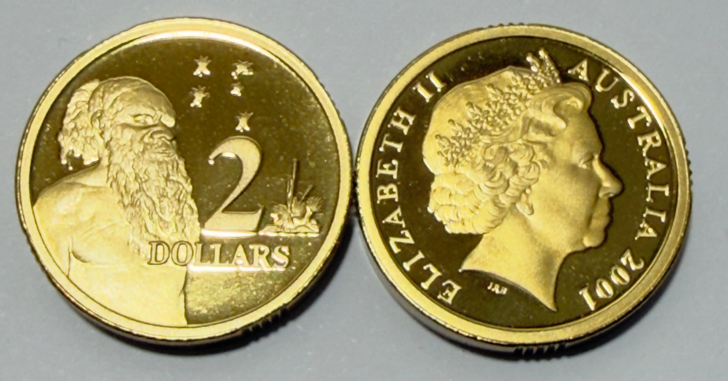 2001 $2 Proof Coin - comes in 2x2 - Aboriginal Elder Two Dollar