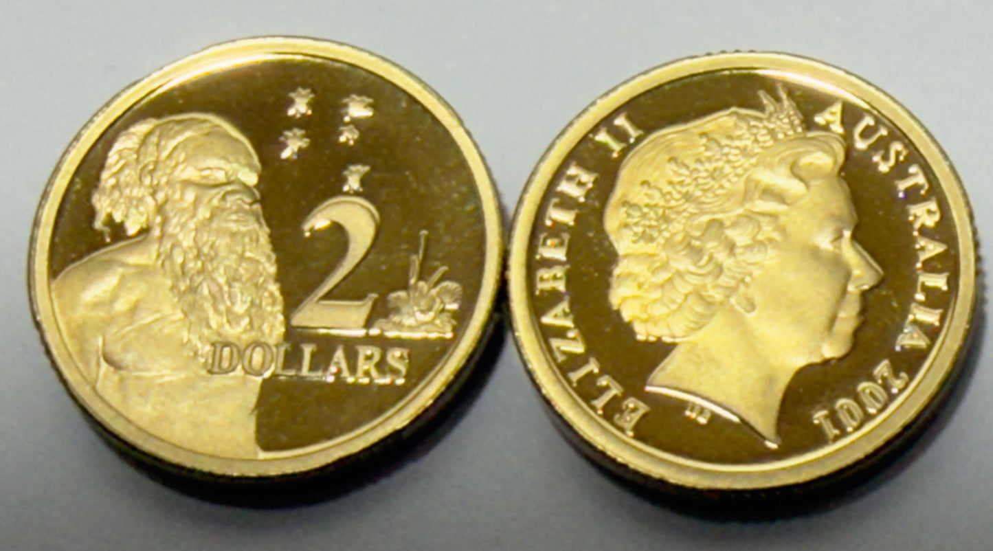 2001 $2 Proof Coin - comes in 2x2 - Aboriginal Elder Two Dollar