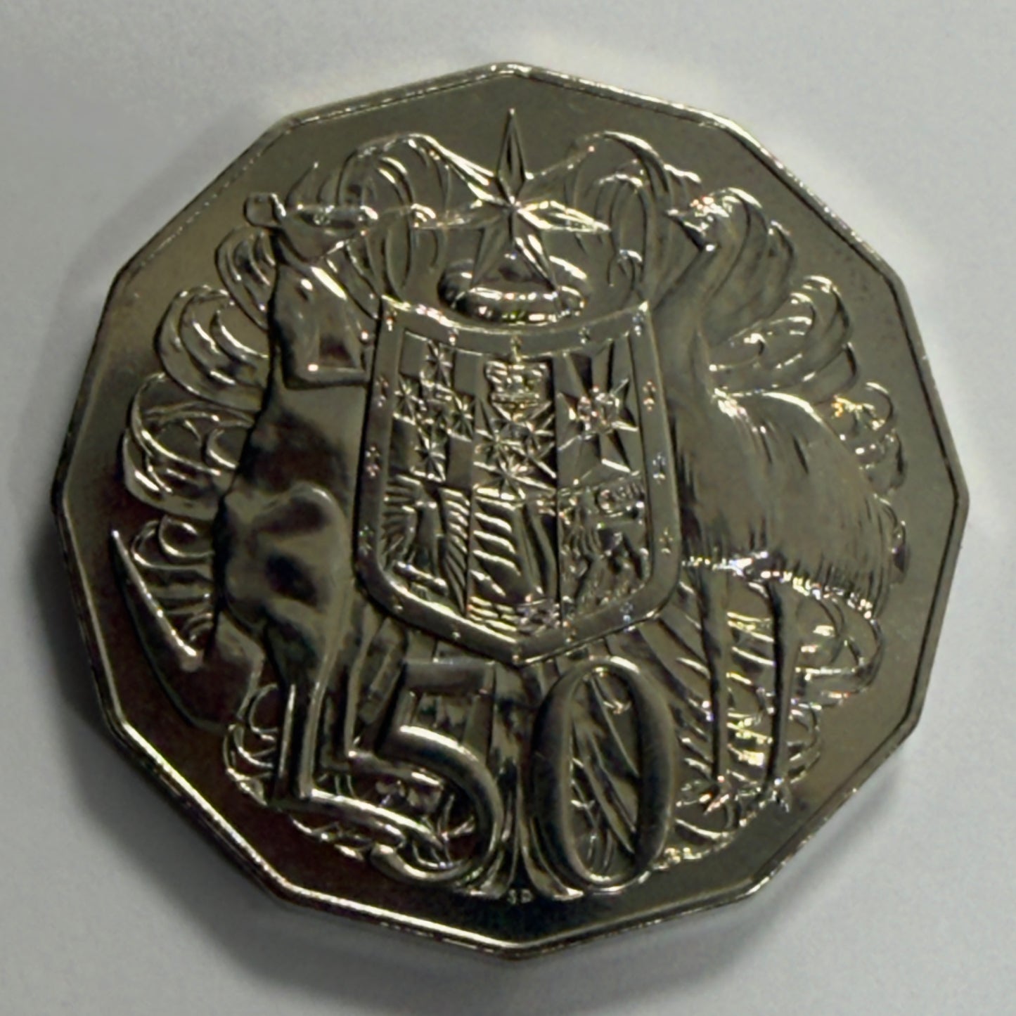 2005 50 Cent Coin - Uncirculated - Coat Of Arms - Low 30k Mintage - In 2x2