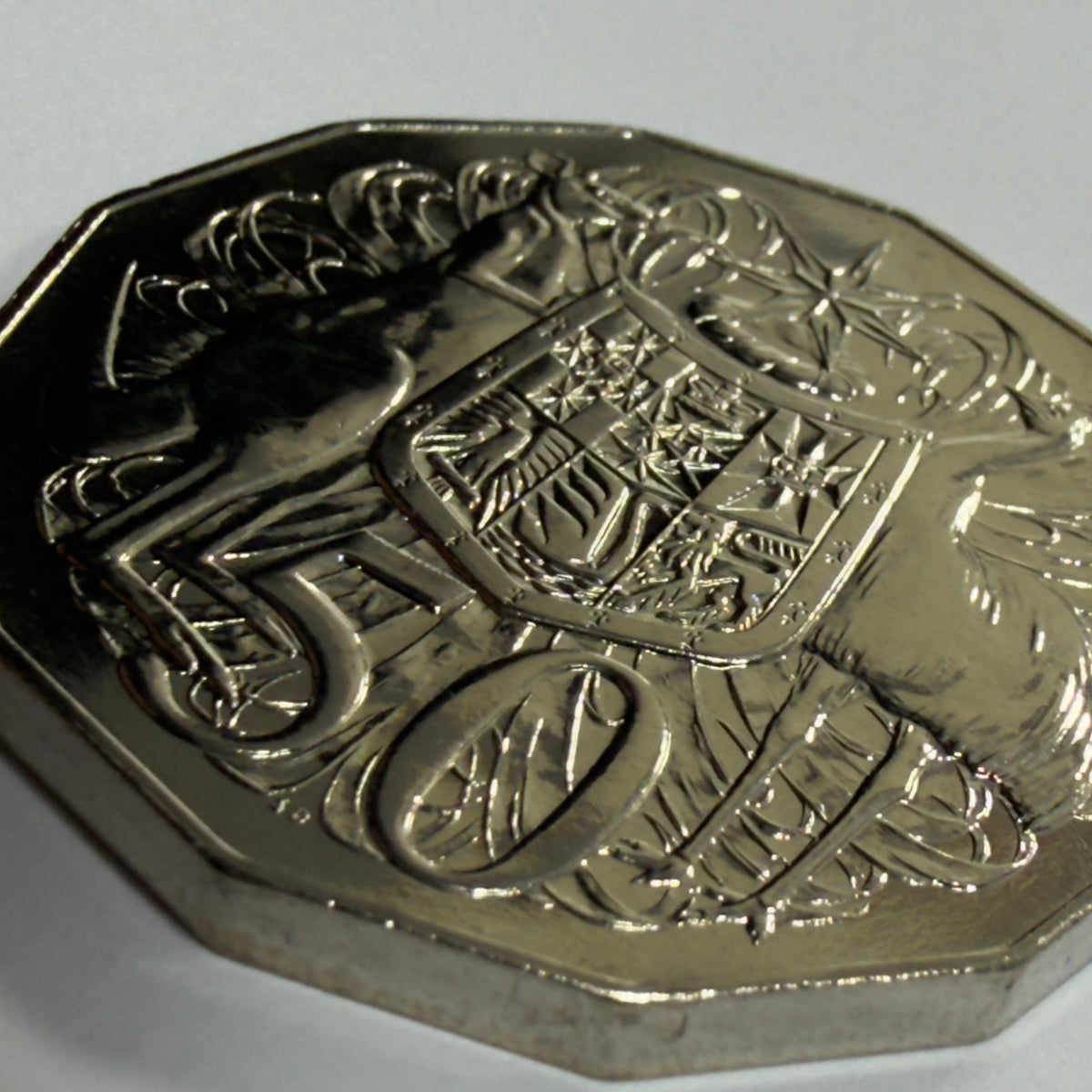 2005 50 Cent Coin - Uncirculated - Coat Of Arms - Low 30k Mintage - In 2x2