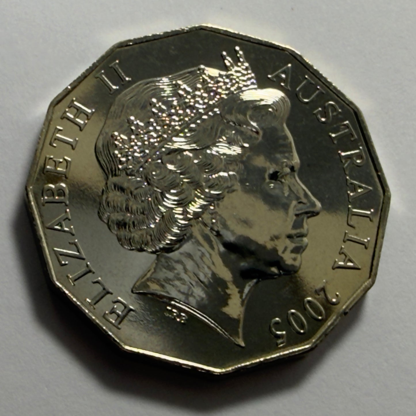 2005 50 Cent Coin - Uncirculated - Coat Of Arms - Low 30k Mintage - In 2x2