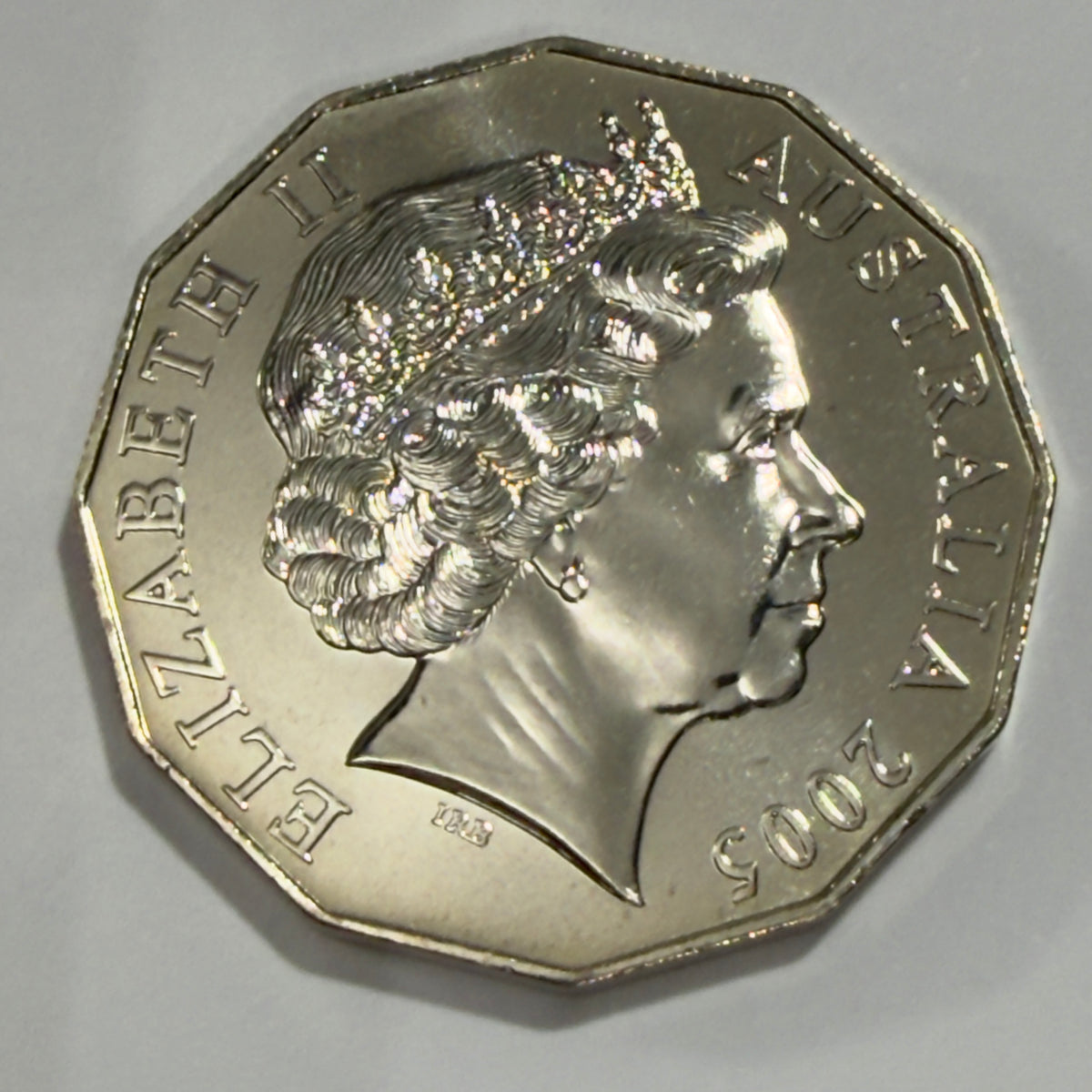2005 50 Cent Coin - Uncirculated - Coat Of Arms - Low 30k Mintage - In 2x2