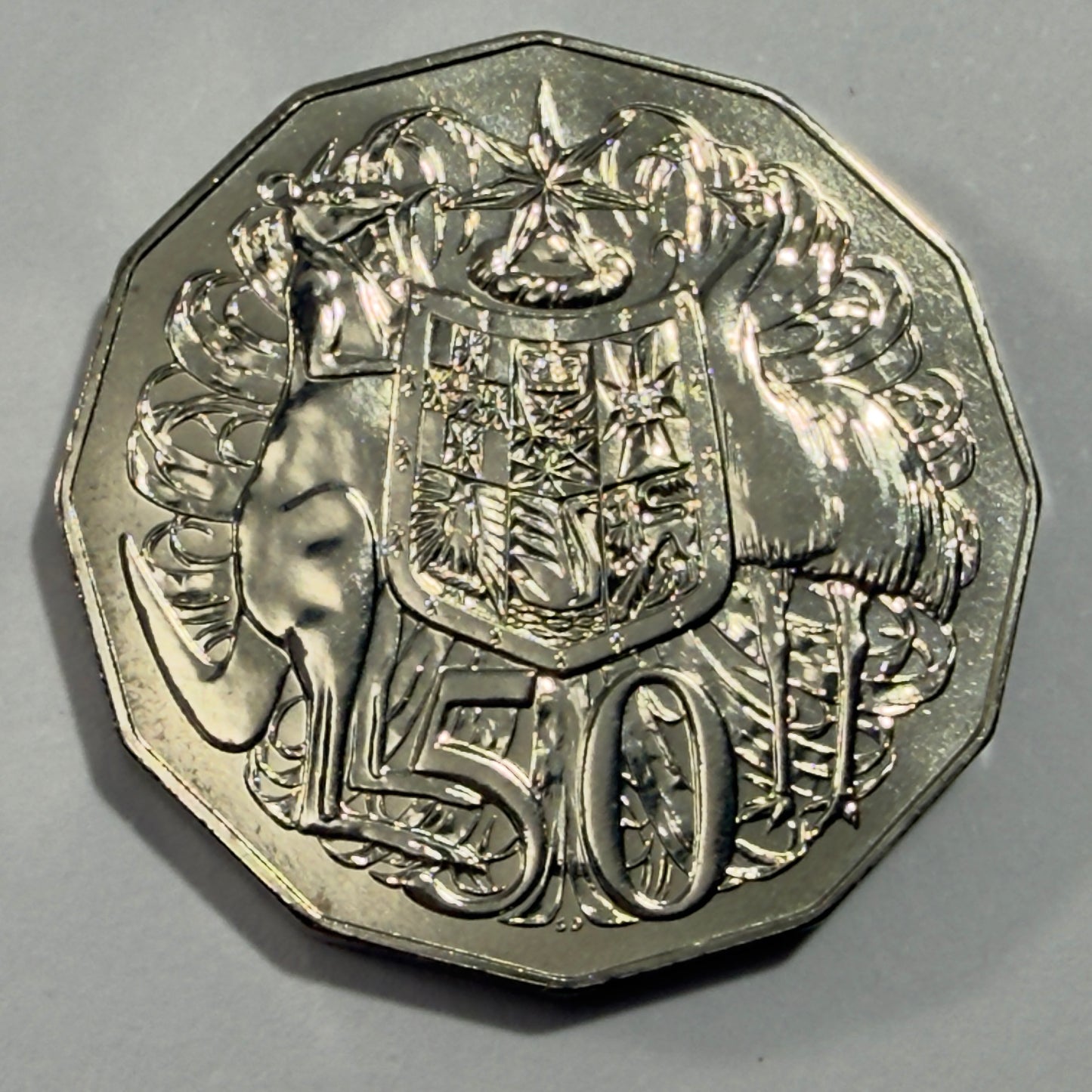2005 50 Cent Coin - Uncirculated - Coat Of Arms - Low 30k Mintage - In 2x2