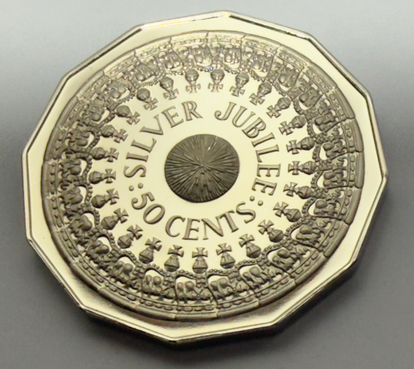 1977 50 Cent Proof Coin - Silver Jubilee Fifty Cent Proof - comes in 2x2