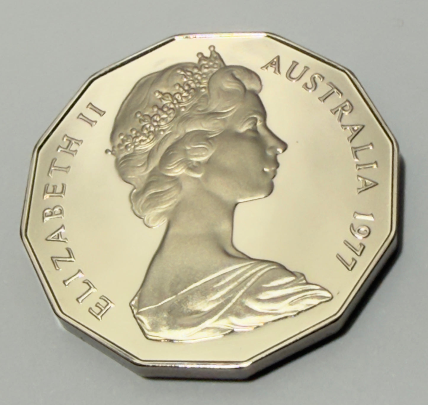 1977 50 Cent Proof Coin - Silver Jubilee Fifty Cent Proof - comes in 2x2