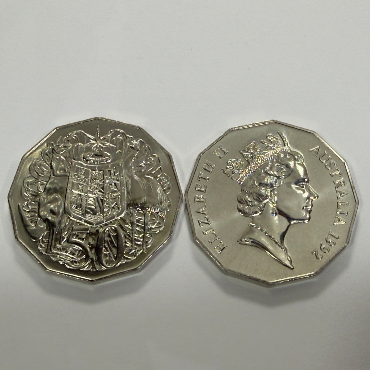 1992 50 Cent Coin - Choice Uncirculated - MINT SET ONLY Coin  - Comes in 2x2
