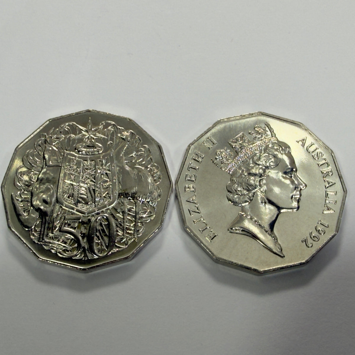 1992 50 Cent Coin - Choice Uncirculated - MINT SET ONLY Coin  - Comes in 2x2