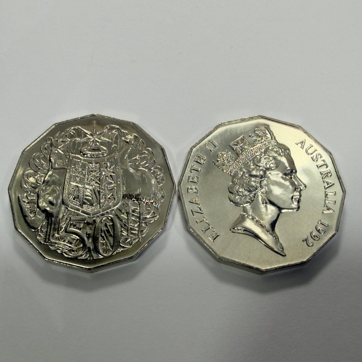 1992 50 Cent Coin - Choice Uncirculated - MINT SET ONLY Coin  - Comes in 2x2