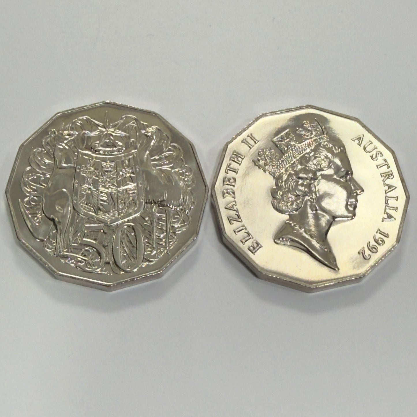 1992 50 Cent Coin - Choice Uncirculated - MINT SET ONLY Coin  - Comes in 2x2