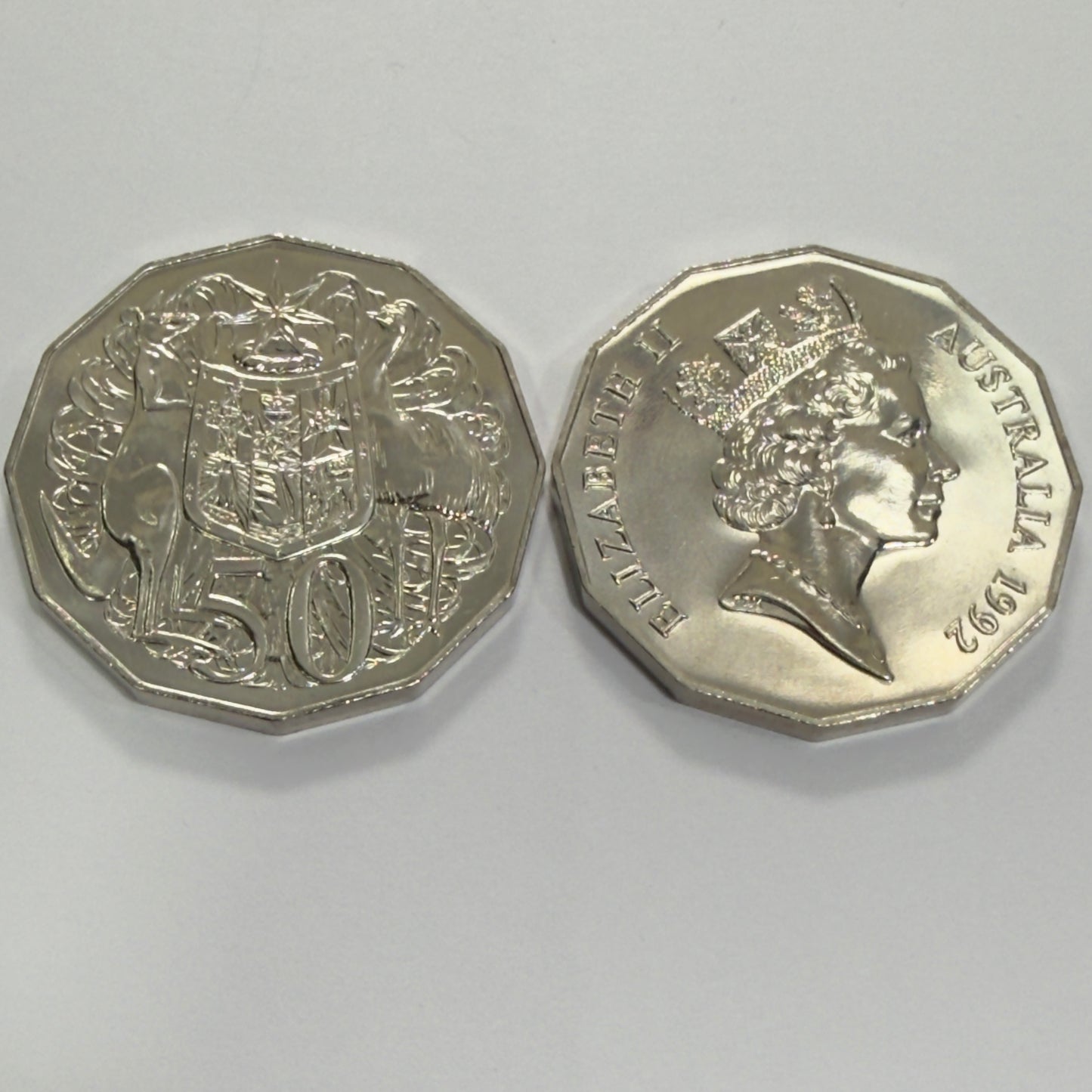 1992 50 Cent Coin - Choice Uncirculated - MINT SET ONLY Coin  - Comes in 2x2