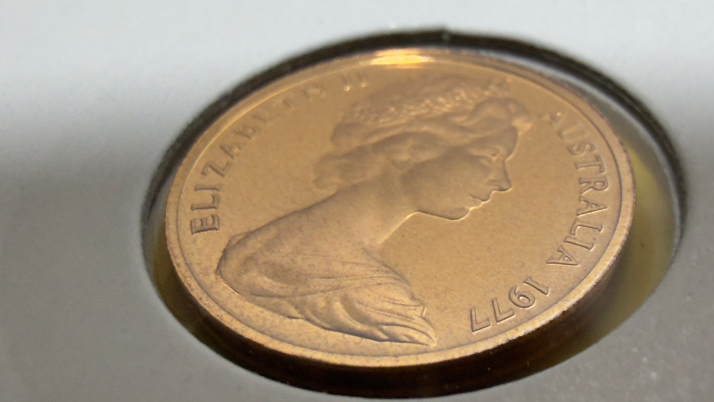1977 1 Cent Proof Coin - One Cent Proof - comes in 2x2