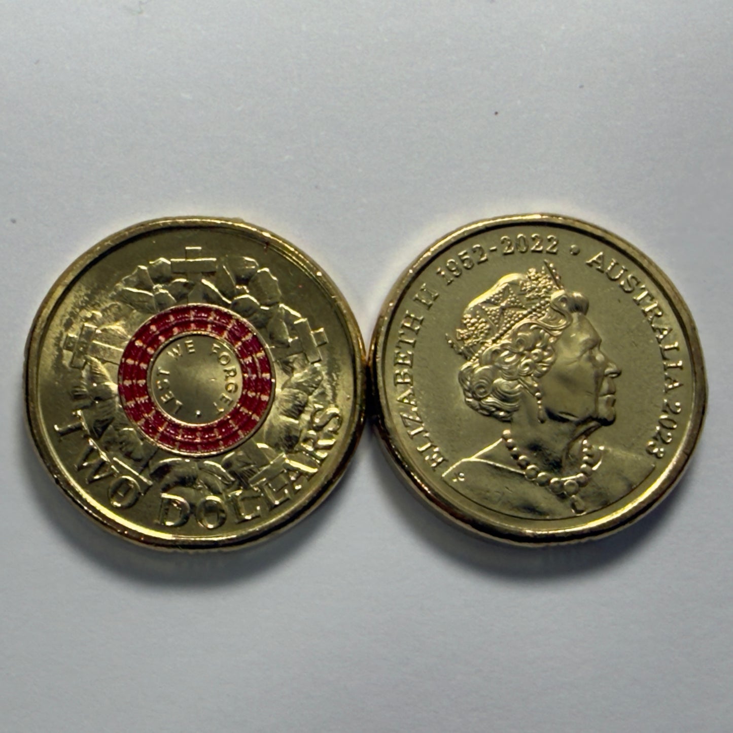 2023 $2 Coin - Lest We Forget- Uncirculated   - LWF Red War Graves - in 2x2