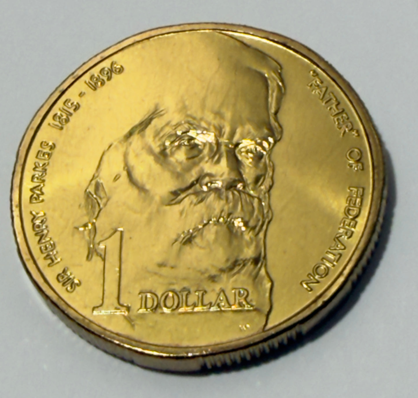 1996 $1 Coin - SIR Henry Parkes - Choice Uncirculated - ex mint set coin -in 2x2