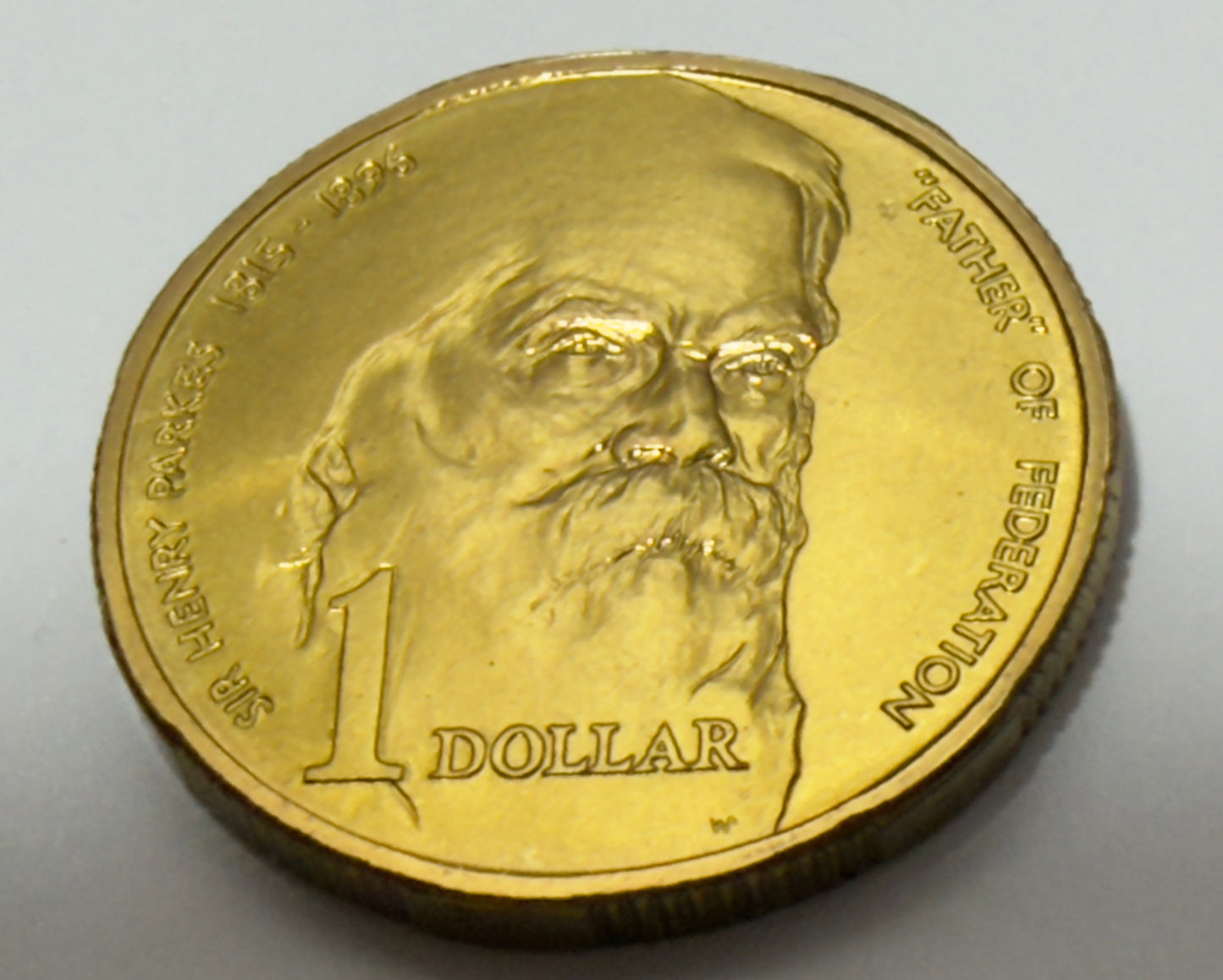 1996 $1 Coin - SIR Henry Parkes - Choice Uncirculated - ex mint set coin -in 2x2
