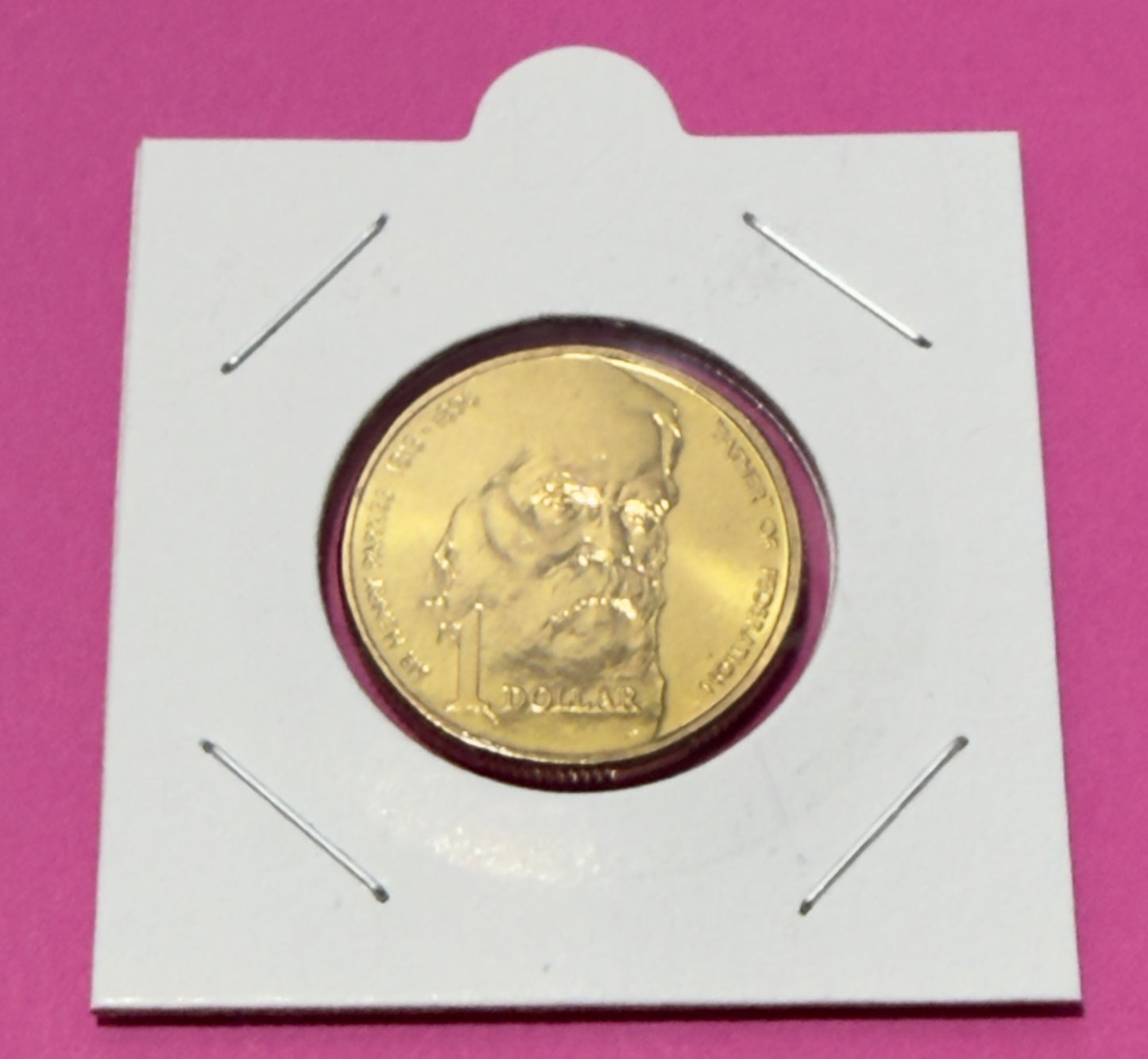 1996 $1 Coin - SIR Henry Parkes - Choice Uncirculated - ex mint set coin -in 2x2