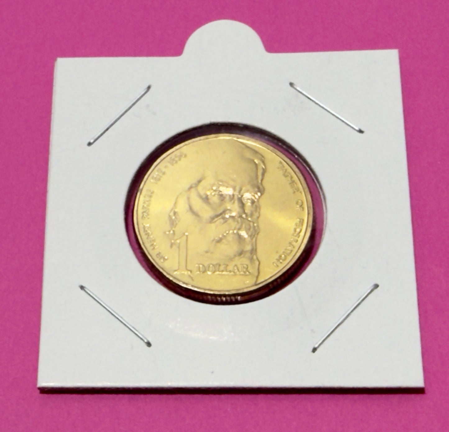 1996 $1 Coin - SIR Henry Parkes - Choice Uncirculated - ex mint set coin -in 2x2