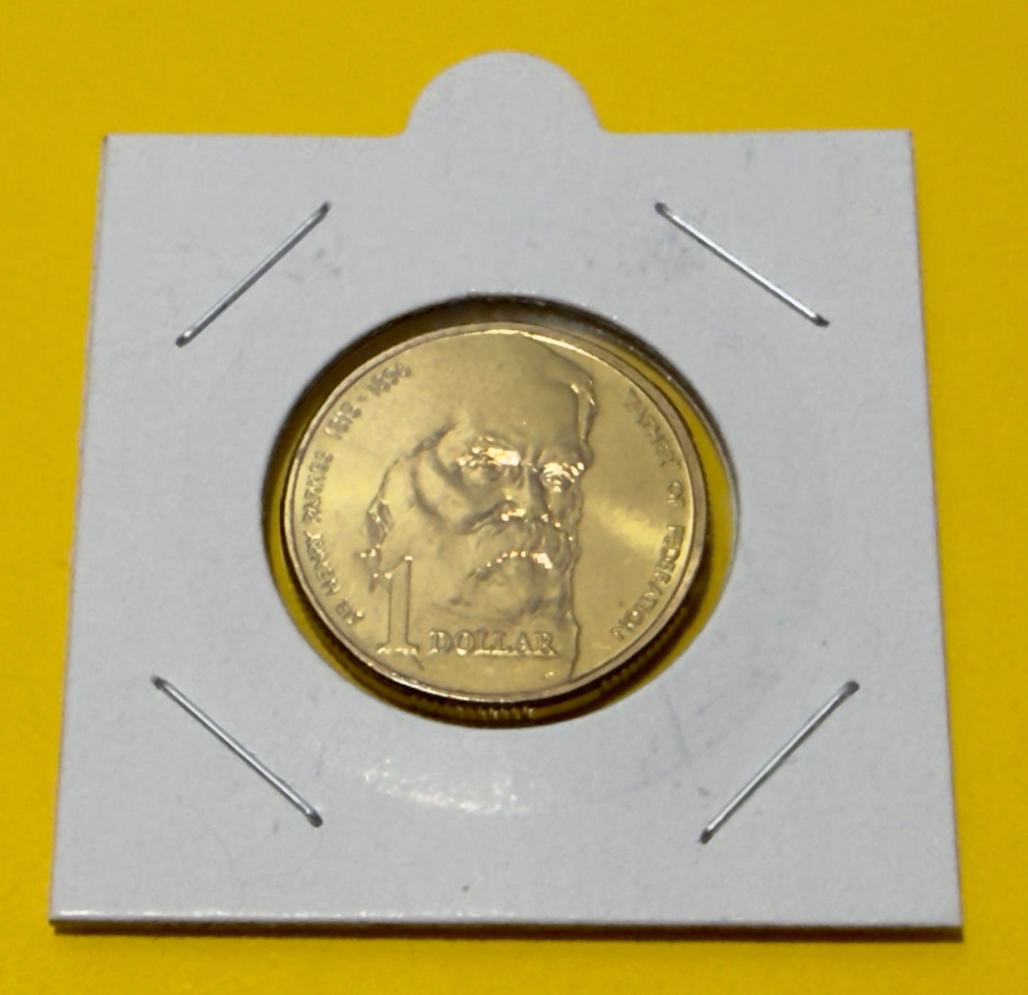 1996 $1 Coin - SIR Henry Parkes - Choice Uncirculated - ex mint set coin -in 2x2