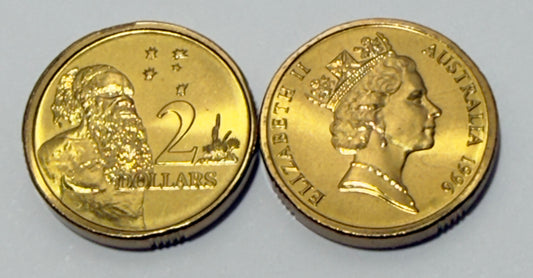 1996 $2 Elder Coin - Choice Uncirculated - ex mint set coin Two Dollar - in 2x2