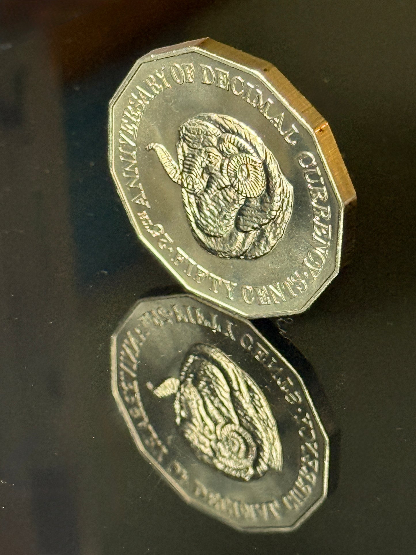 1991 50 Cent Coin - Rams Head - Uncirculated - comes in 2x2